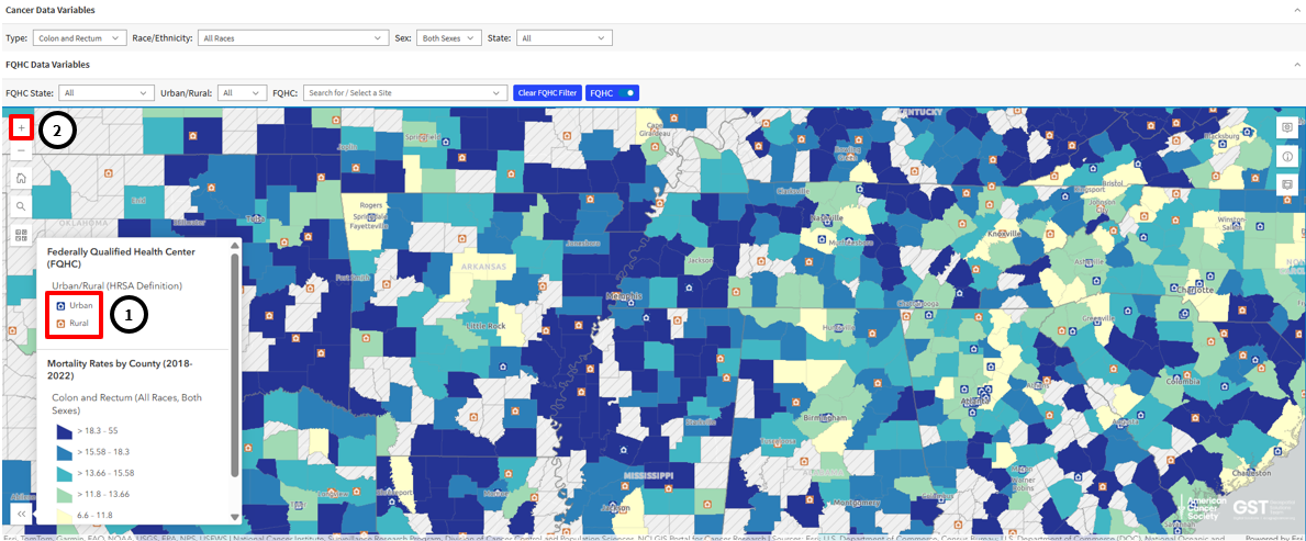 Zoomed-in view of the Atlas